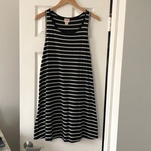 Mossimo black and white stripped swing dress - L